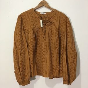Madewell ♡ eyelet Blouse 2xl NWT